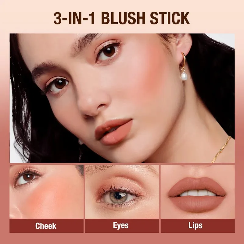 O.TWO.O 2pcs Makeup Set Multi Lipstick Blush Stick Face Primer Makeup Base Oil-Control Waterproof Lightweight Makeup for Women — image 4