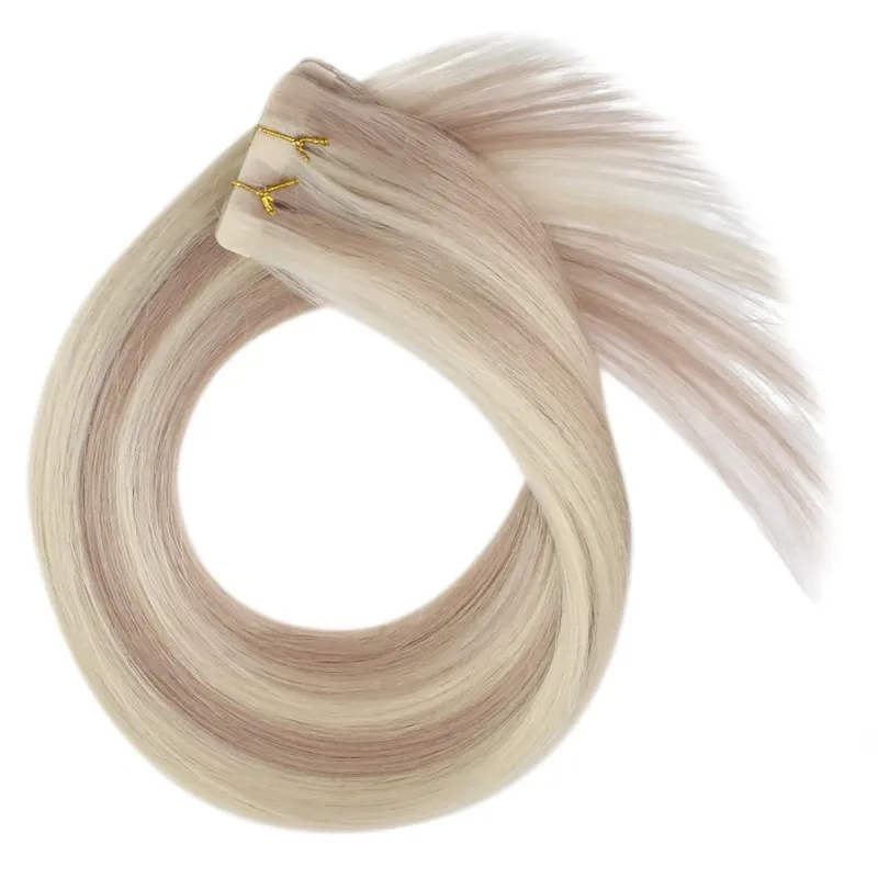 Moresoo Seamless Hair Injection Tape in Extension Real Human Virgin Hair Brazilian Straight Invisible Tape in Hair 10A Grade