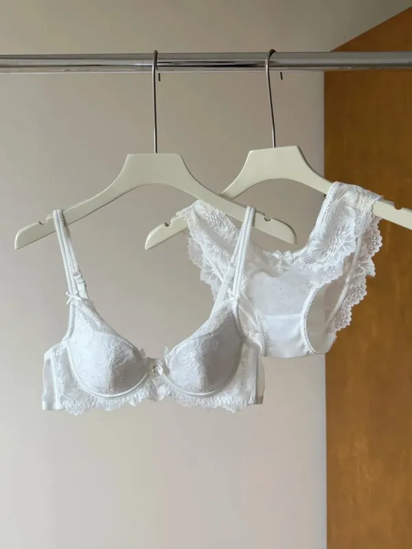 Reggiseno di pizzo francese viola ricamato con ferretto morbido minimizzatore busto grande ascensore anti-abbassamento raccolta supporto lingerie quotidiana set reggiseno 32-38 — image 9