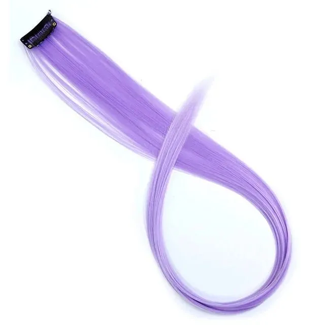 22Inch Synthetic Long Straight Clip In Hair Extensions High Temperature Hairpieces Rainbow Colors Hair Accessories for Women — image 17