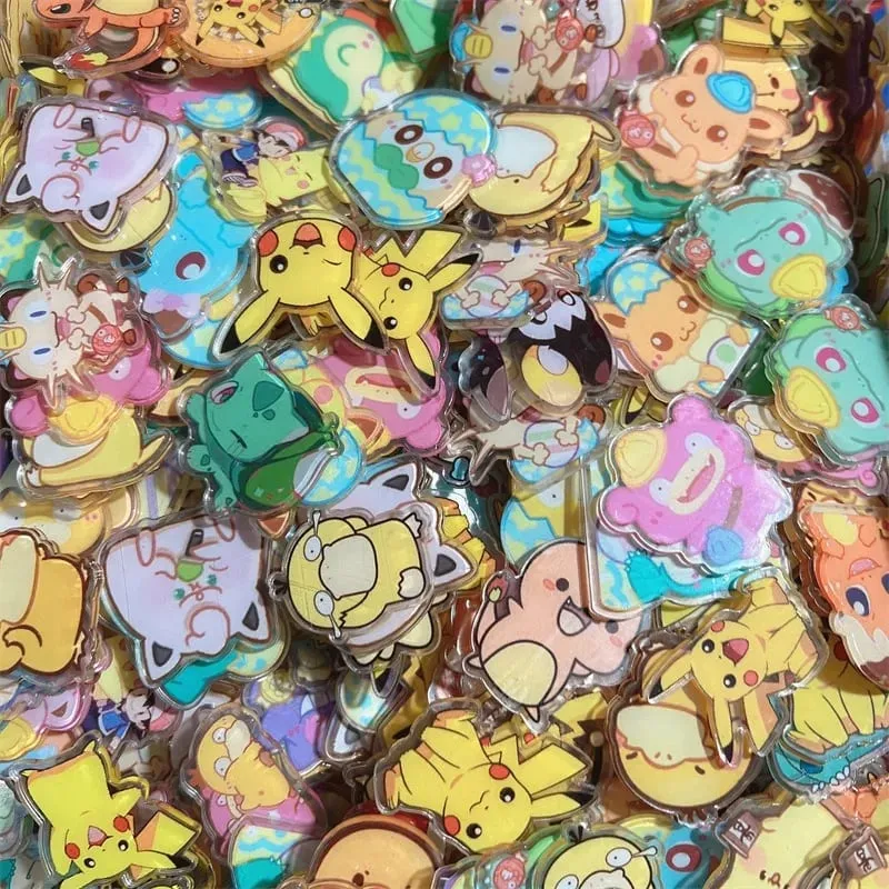 البوكيمون الاكريليك DIY بها بنفسك التصحيح Kawaii قلادة على شكل خاص قطع أنيمي الكرتون على الوجهين الطباعة المفاتيح دبوس المواد — image 11