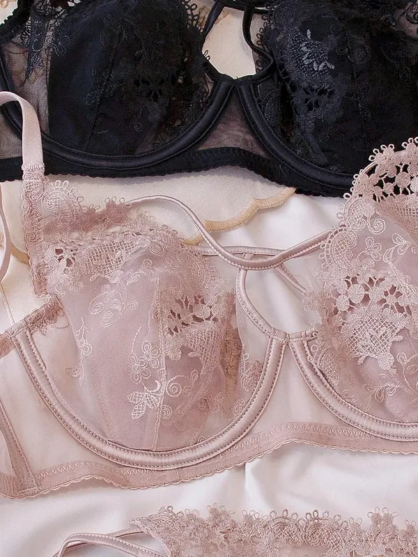 Parisian Lace Bust Reducer - French Steel Ring Bra Set Rabbit-Ear Design Slimming Minimizer Lingerie Tushy for Full Chest — image 4