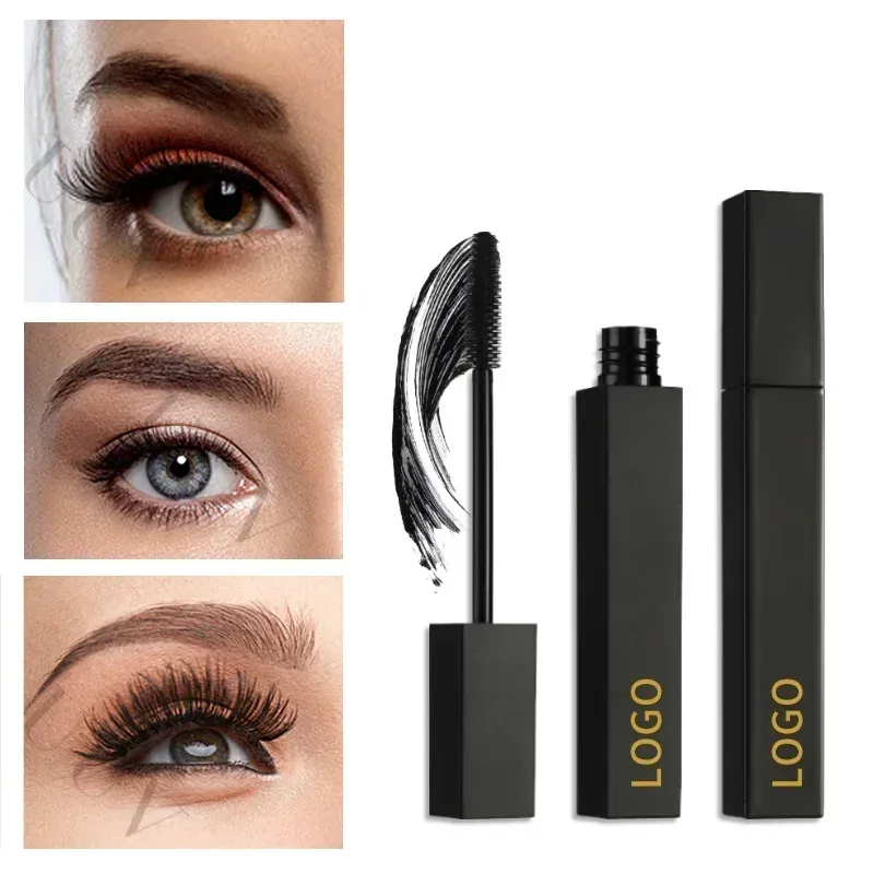 Custom Logo 8g Mascara Private Label Silicone Brush Pure Black Color Eyelashes Smudge-free Waterproof Eye Makeup Wholesale Vegan — image 3