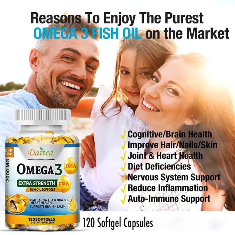 Fish Oil Omega 3 Supplement Fatty Acid Softgels Joint Brain and Heart Health Supplement — image 2
