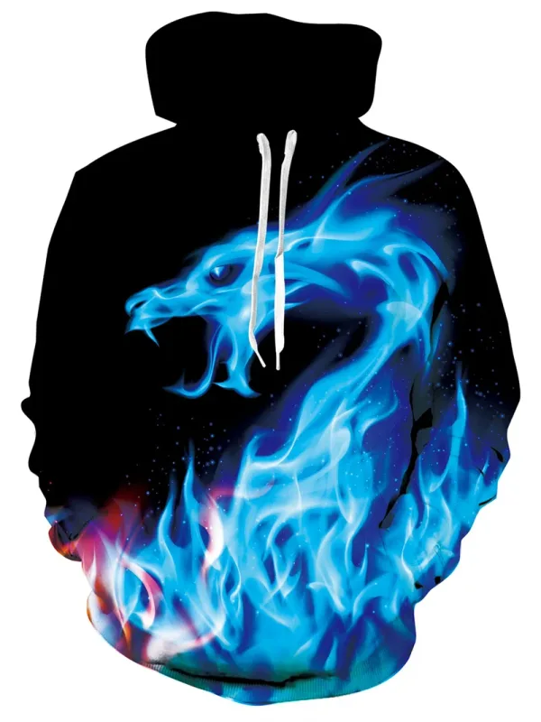 Herenhoodies Dierenkatprint 3D Patternv Herfstpullover met capuchon en zak met capuchon Streetwear Los comfortabel — image 9