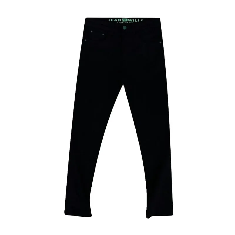 Simple All-Match Pure Color Jeans Men's 2024 High-End Business Trends Office Light Luxury Slim Fit Ankle Tight Trousers