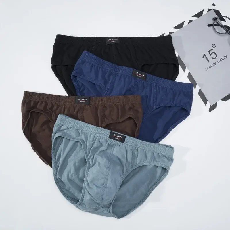 2 Pcs/Lot Men's 100% Cotton Briefs Comfortable Underpants Male Breathable Underwear Lingerie Panties Plue Size Xl -5XL — image 1