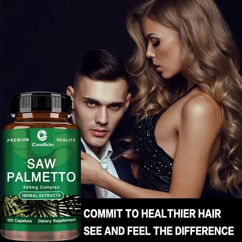 Saw Palmetto - El bloqueador de DHT para la salud urinaria y el suplemento de apoyo a la próstata previenen la caída del cabello