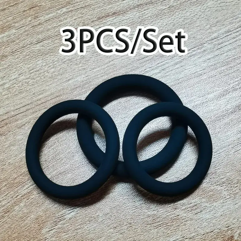 Cock Rings 3PCS Flash In The Night Lock Durable Silicone Penis Ring Sex Toys for Men Male Delay Ejaculation Scrotum Lock Ring — image 9