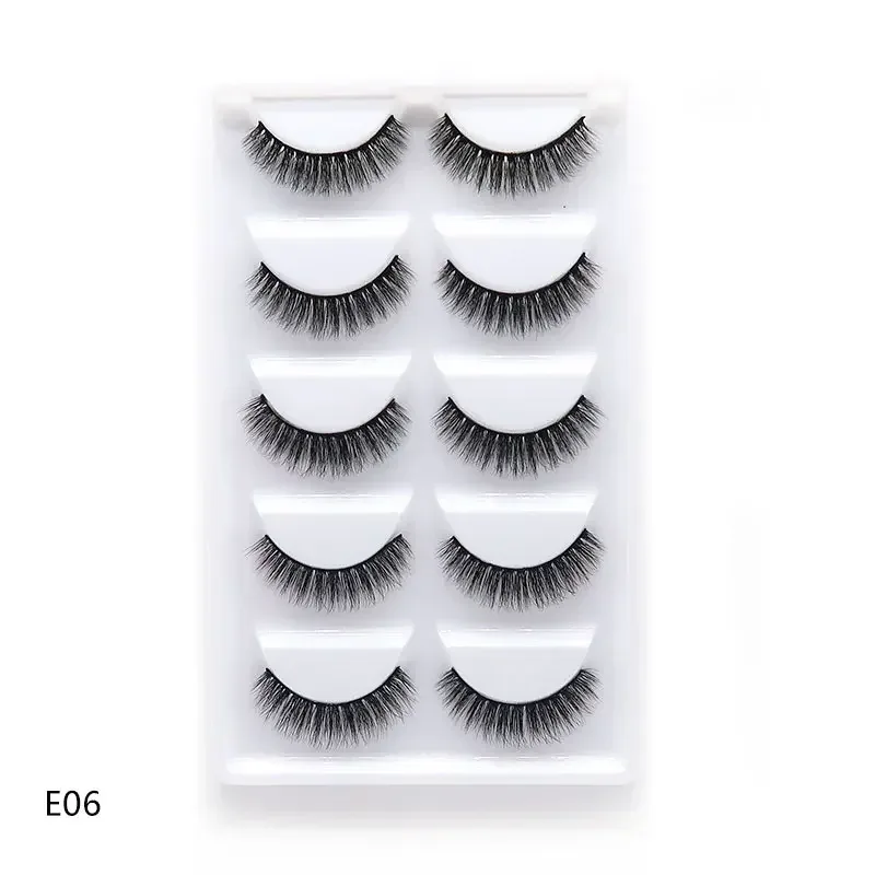 5Pairs 3D Handmade Fake Eyelashes Natural Long Thick Daily Makeup Thick Cross Eyelashes Eye Lashes — image 6