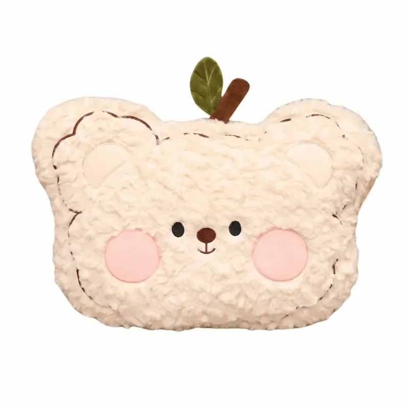 Seat Companion Lembut Kerinting Fluff Bear Bantal Blush Pipi Kusyen Sofa Comel Bantal Boneka Haiwan Comel Hiasan Rumah