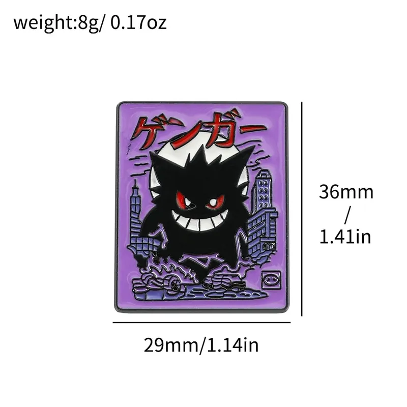 Gengar Cartoon Brooches Anime Enamel Lapel Pins for Backpack Accessories Fans Collection Brooches Gifts — image 10