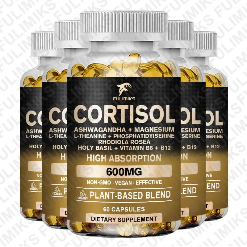 Suplemen Cortisol Holy Basil | Ashwagandha | Rhodiola | Keseimbangan Hormon Berasaskan Tumbuhan L-Theanine - Fokus Mood & Sokongan Tidur — image 11