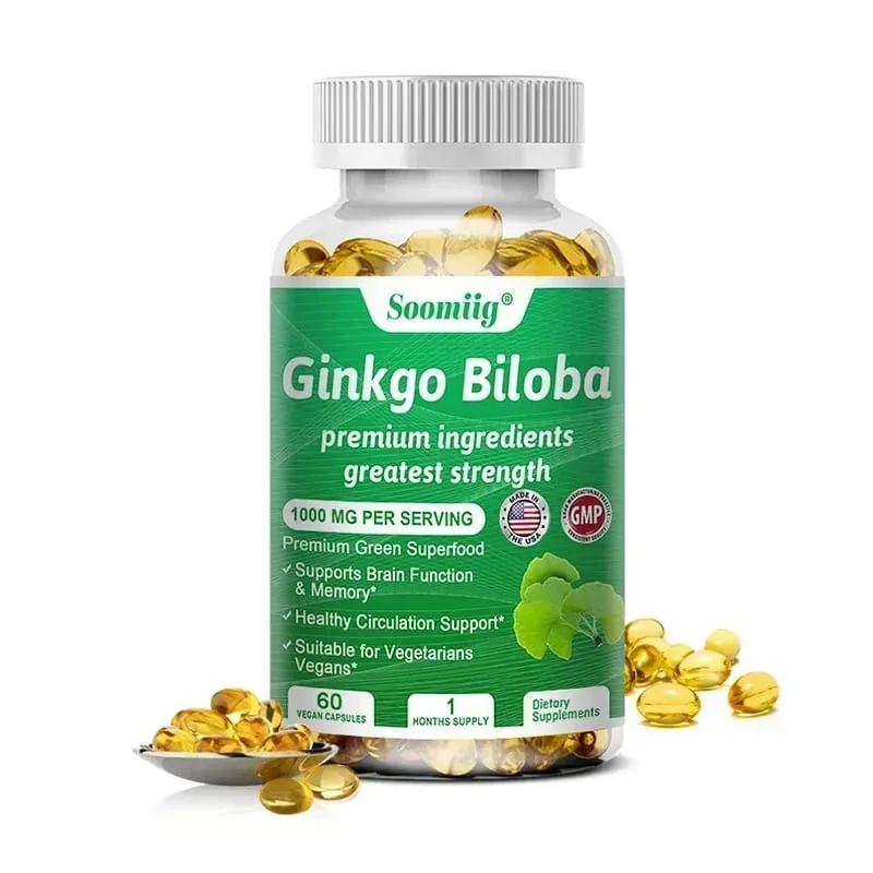 Ginkgo Biloba 1000mg with Vitamin B Zinc Helps Maintain Memory & Cognition Herbal Dietary Supplement Gluten Free & Non-GMO — image 9
