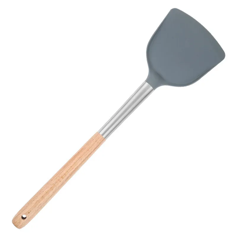 Silicone kitchen utensils silicone spatula wooden handle silicone spatula silicone soup spoon leak spatula non-stick pan
