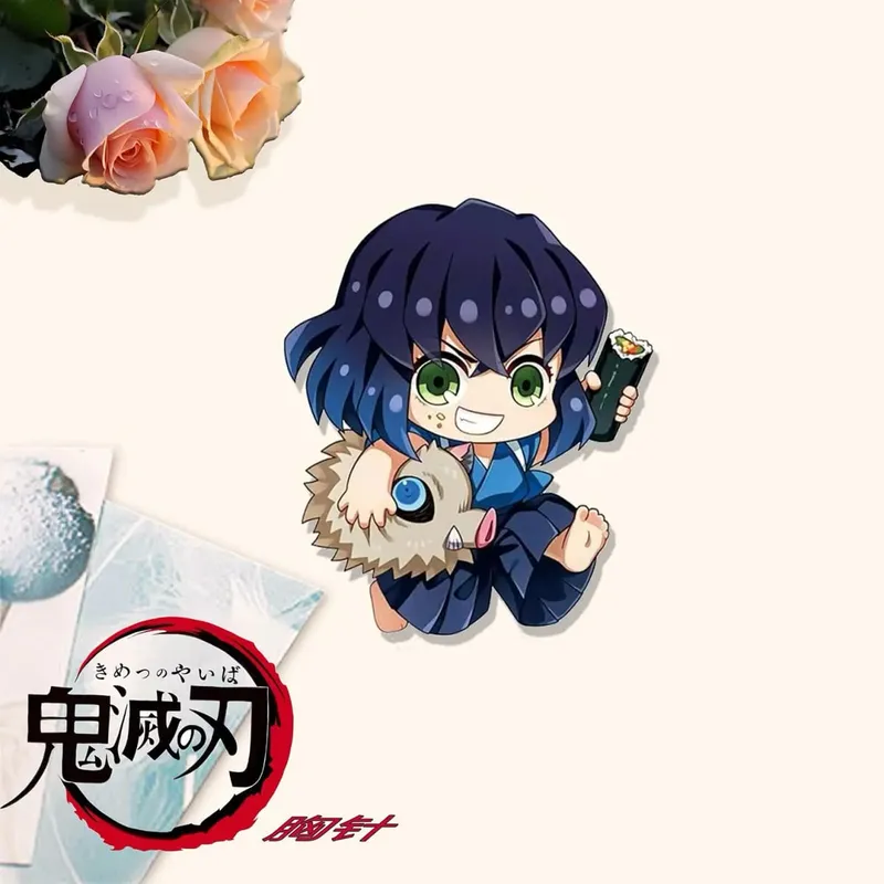 Demon Slayer Cute Q-version Brooch Kochou Shinobu Kamado Tanjirou Agatsuma Zenitsu Badge Jewelry Anime Pins Halloween — image 4