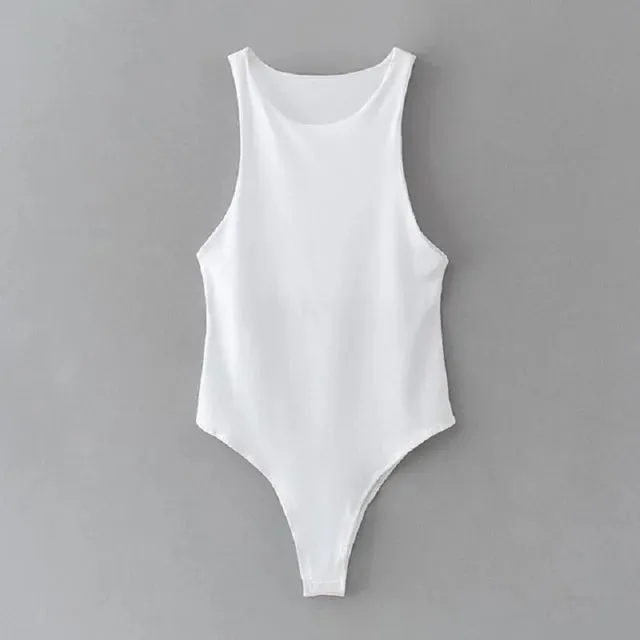 Sexy Sleeveless Bodysuits Women Body Streetwear Sheath Crotch Basic Solid Overall Top Forefair Slim Goth Ropa Bodycon one-piece — image 8