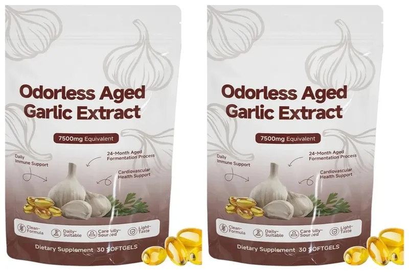 Extrait d'ail vieilli sans odeur, gélules, équivalent à 7500 mg, fermenté sur 24 mois, pour le soutien immunitaire, cardio-métabolique, adulte, 30 unités — image 10