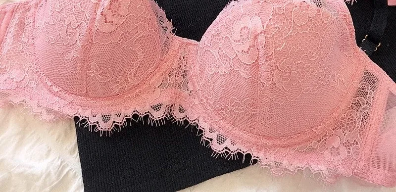 African Dopamine French Lace Underwire Bra Set Push-Up Minimizer Sexy Lingerie for Big Bust Women Thin Soft Cups — image 10