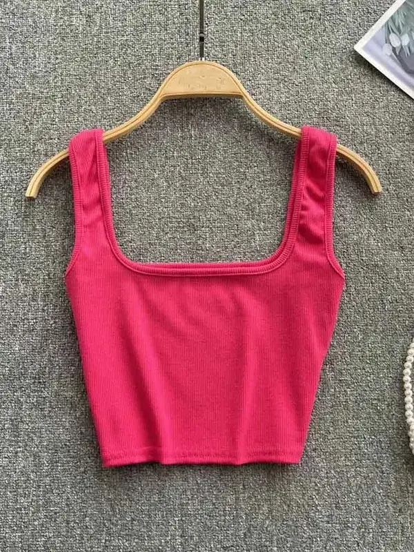 Tank Top Women Sexy Backless Y2k Top Slim Fit Bottoming Blouse Solid Crop Top Sleeveless Camis Mujer — image 6