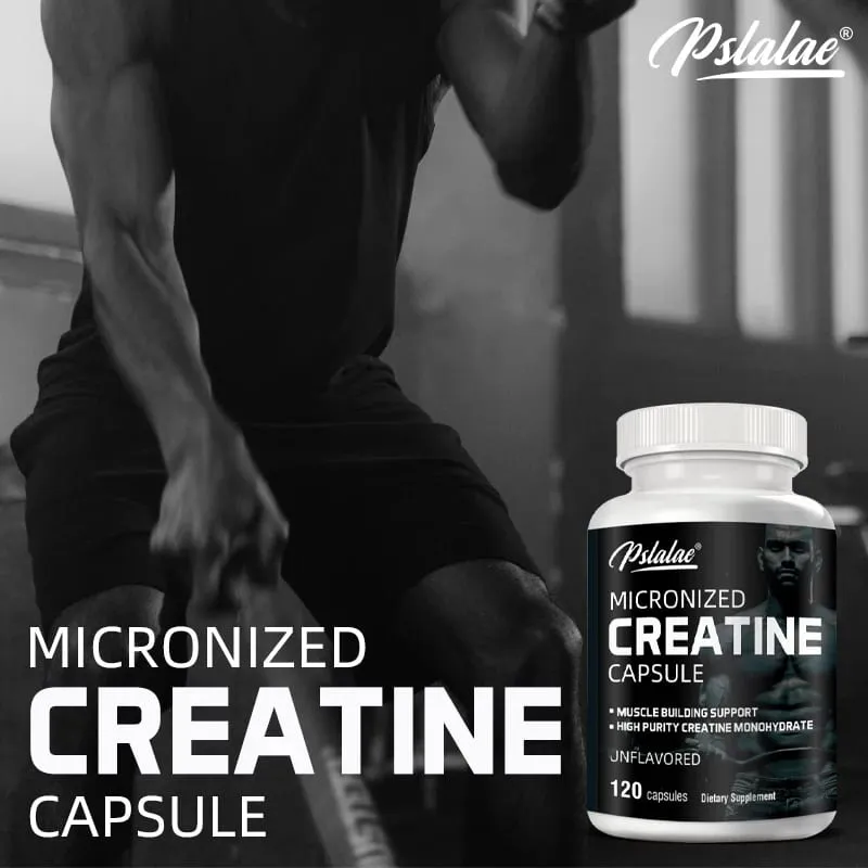Micronized Creatine Powder (5000 Mg) Creatine Monohydrate Powder Unflavored Ketogenic Friendly Non-GMO 120 Capsules