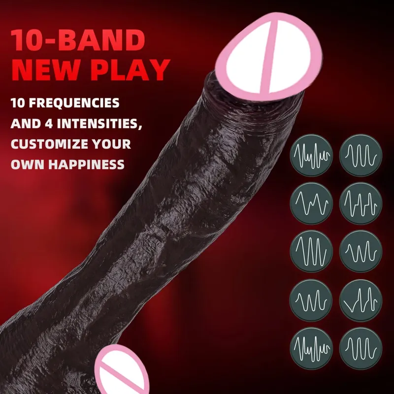 Realistic Black Dildo Vibrator Wireless Remote Rotating Penis Suction Cup Telescopic Vibrating Dildos Dick Sex Toys For Women — image 4