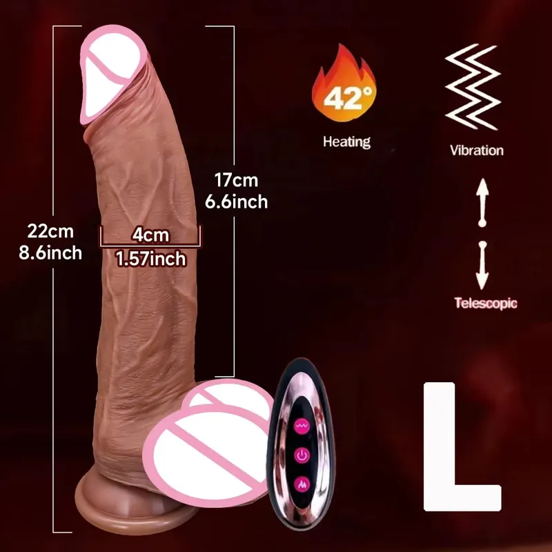 Realistic Skin Penis Thrusting Dildo Realistic Remote Vibrator Penis With Suction Cup Artificial Rubber Cock Sex Toy for Women