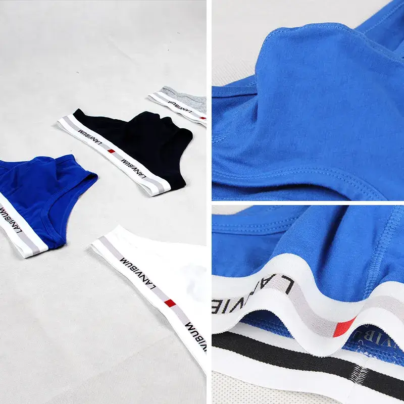 Men's Underwear Cotton Low Waist Elastic Sexy Loose Triangle Pants Summer Breathable Youth Pant Headband — image 9