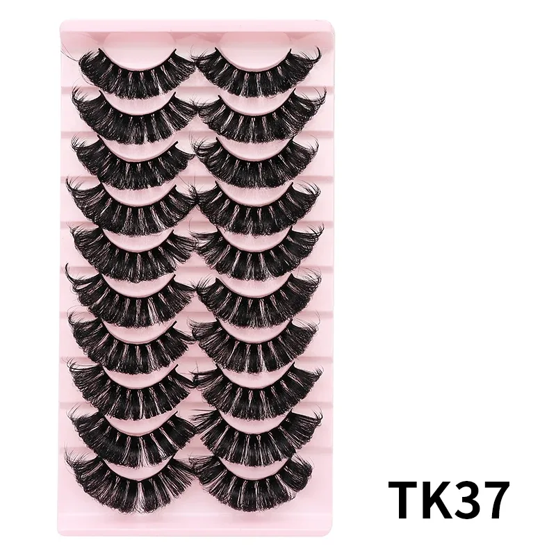 10 Pairs Russian DD Curl Bulk Fluffy Strip Lashes Natural Soft False Eyelashes Reusable Handmade Eye Lashes for Daily&Party — image 26