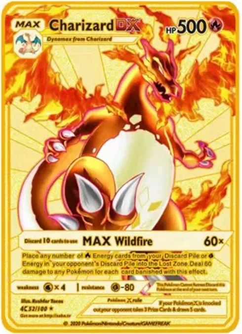 English Version Pokemon Metal Card Anime Figure Pikachu Charizard Mewtwo Battle Trading Game Collection Cards Model Toy Gifts — image 8