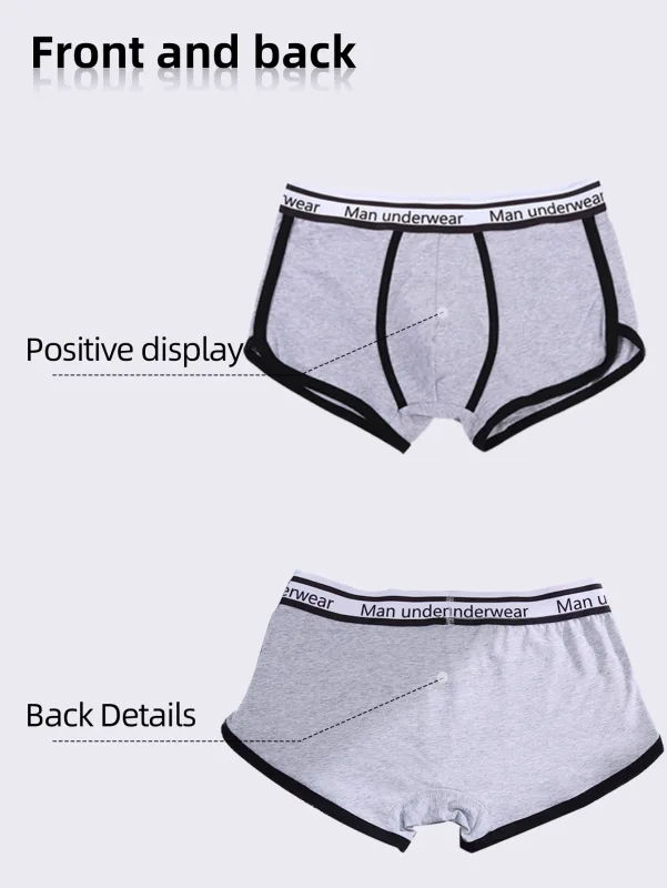 1/4pcs Men Underwear Boxers Cotton Panties Breathable Solid Boxershorts Male Mid Waist Underpants Trend Man Shorts Homme Shorts — image 6