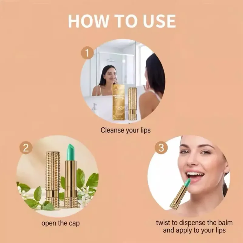 Waterproof Color Changing Lipstick Lip Balm Natural Smooth Magic Lip Makeup Lightweight Texture Nourish Moisturizing Skin Care
