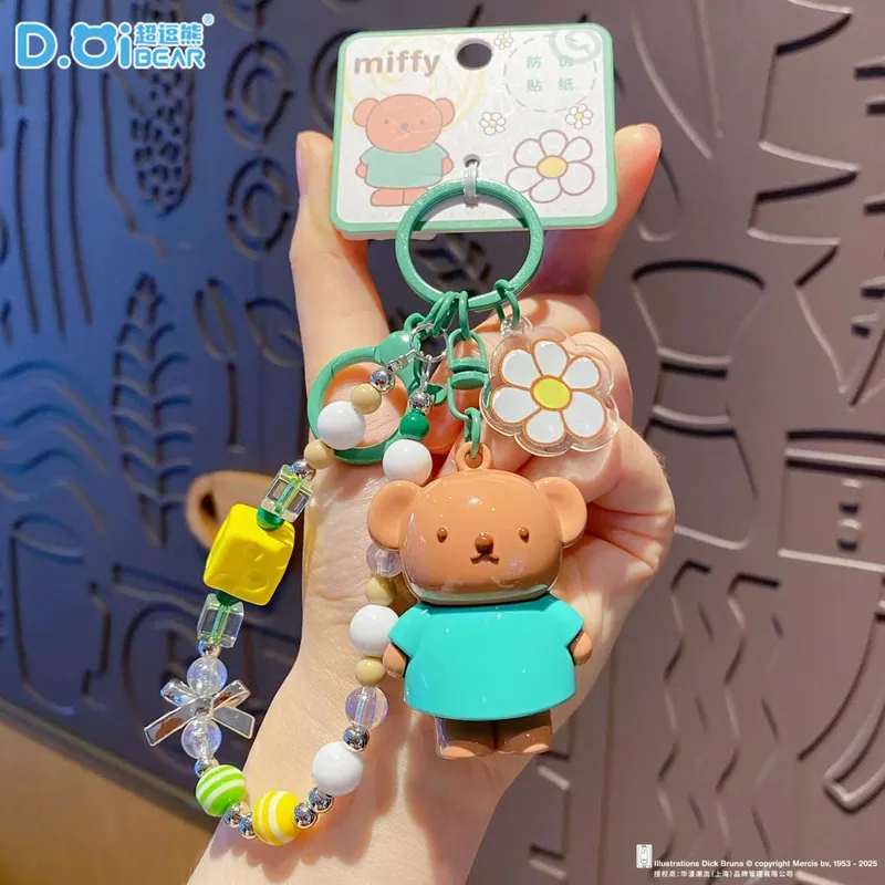 Kawaii Anime Miffy Rabbit Keychain Doll Cutegirlish Cartoon Creative Diy Keychain Schoolbag Gift