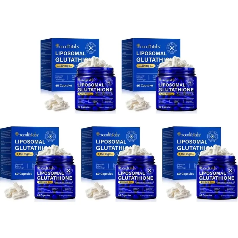 Liposomal glutathionkapsler med resveratrol vitamin C til antioxidantforsvar Immun- og cellestøtte 60 kapsler — image 11