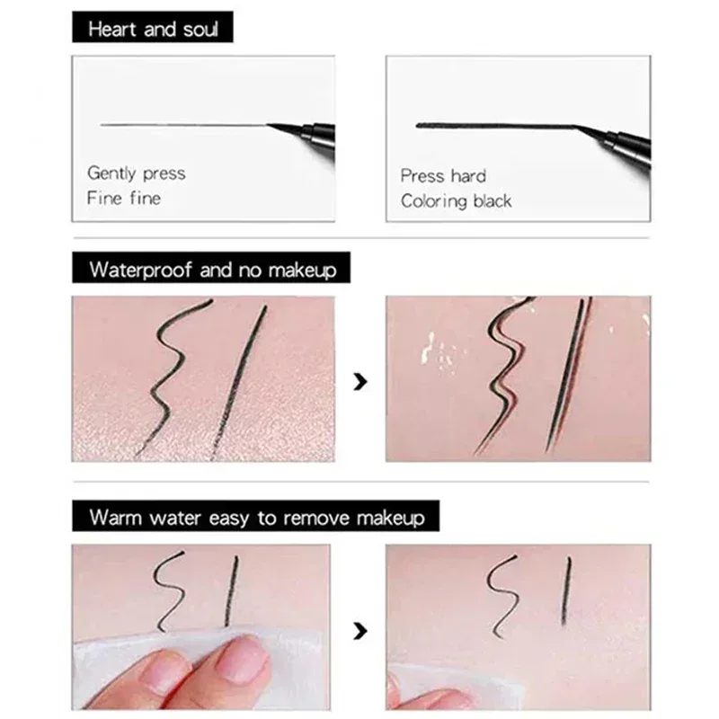 Liquid Eyeliner Pen Long-lasting Fast-drying Waterproof Non-fading Stain-free Black Eyeliner Eye Cosmetics for Women — image 5