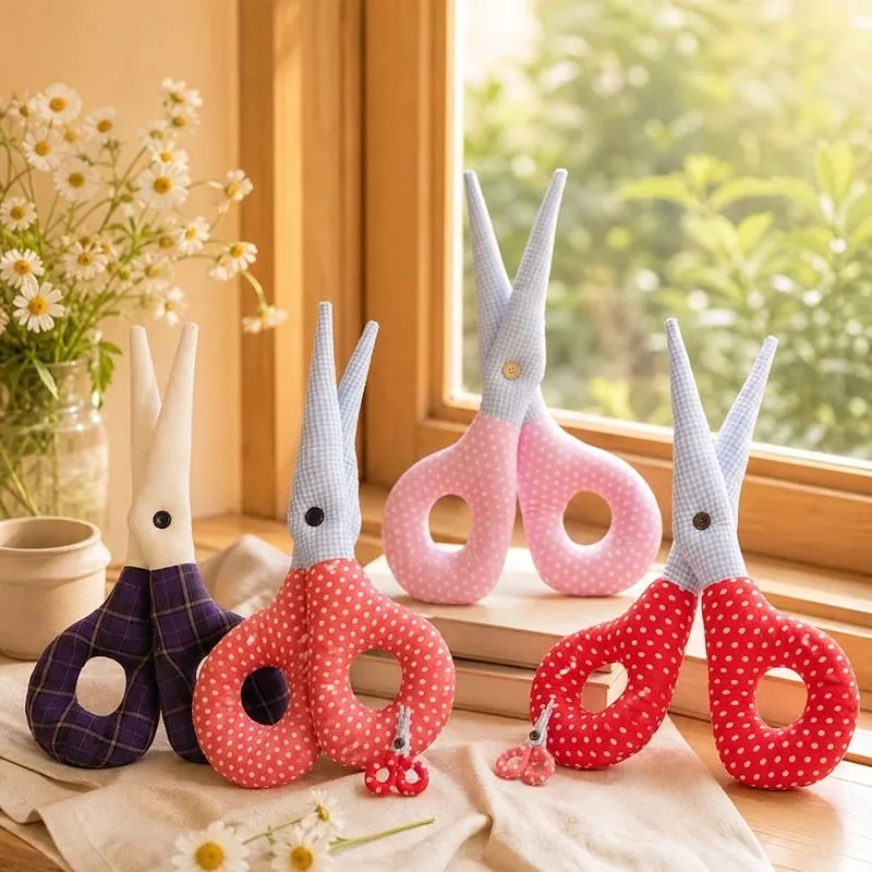 Scissors Plush Pillow Cos Gwen Cute Creative Simulation Cloth Scissors Stuffed Toy Soft Cushion Funny Stress Relief Gift