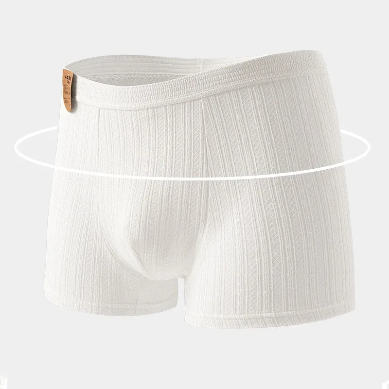 Men's Cotton White Antibacterial Briefs Four Corners Boxers — image 3