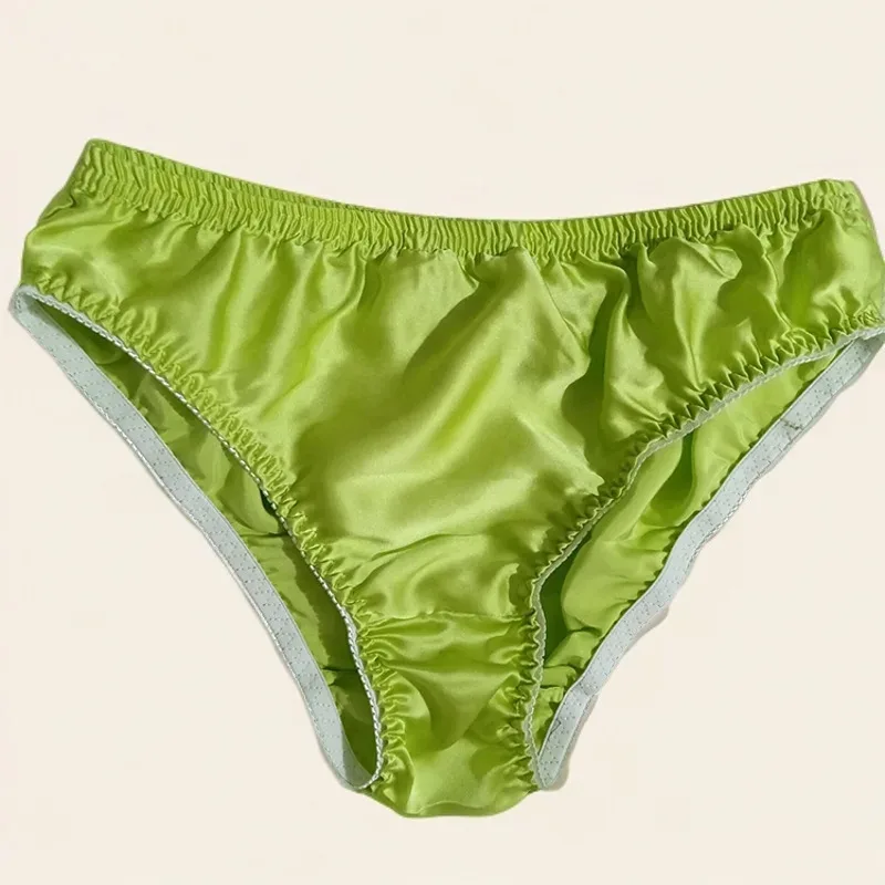 Pure Silk Mens Wrinkle Briefs Breathable Male Panties 100% Mulberry Silk Trigonometric Underwear Plus Size Men Boxers Summer — image 16
