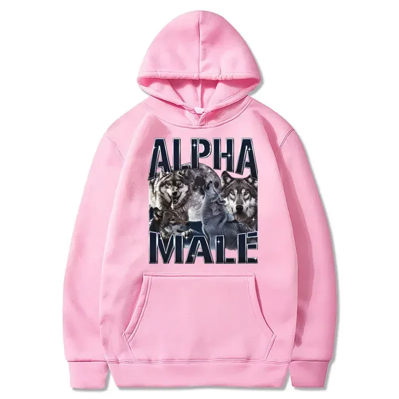 Wolf Pack Hoodie Unisex Alpha Male Moon Funny Retro Vintage Aesthetic Cool Trendy Oversized Casual Sport Sweatshirts — image 9