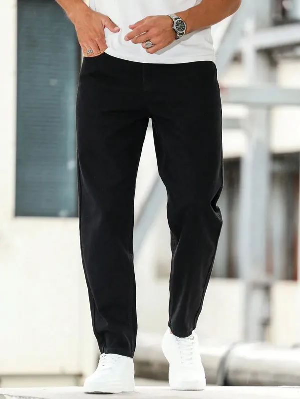 Black Slim Fit Jeans Pant for Man Unisex Drip Y2k Original Modern Denim Pants No accessories or belts included — image 4