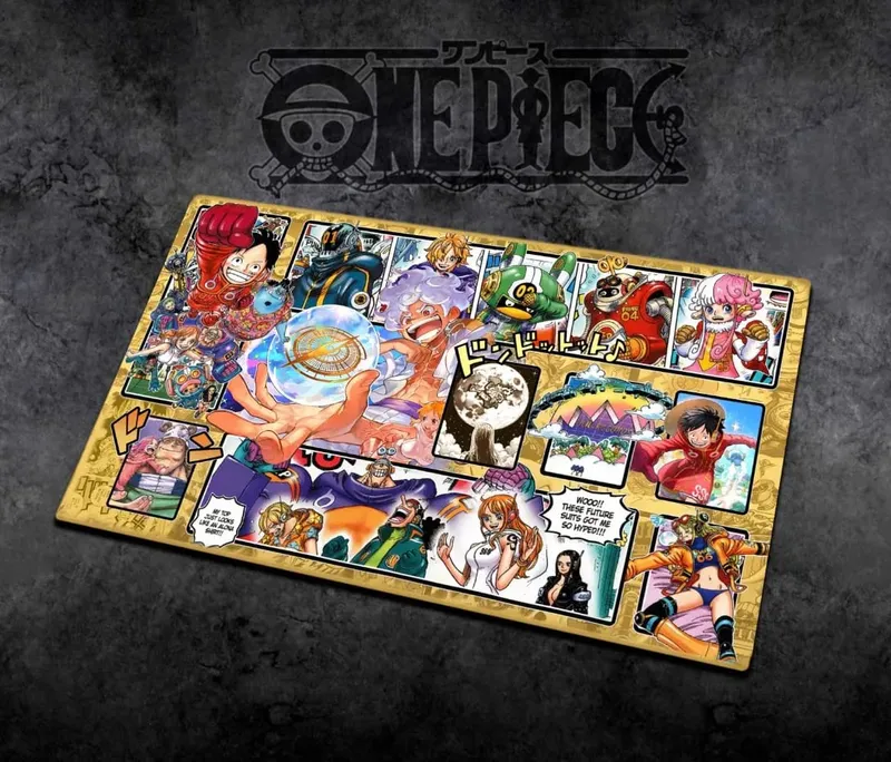 60*35cm Anime One Piece OPCG GAME Card PlayMat Comic Series New Four Emperors Teach Shankusu Buggy Luffy Chopper Collection Toys