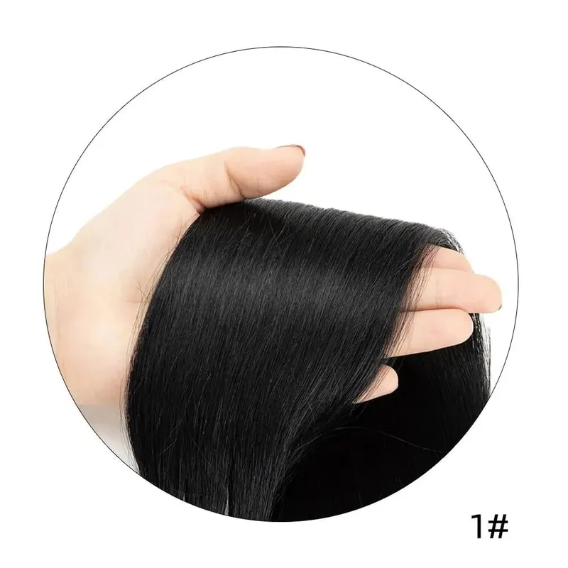 Double Inject XO Hole Weft Human Hair Extensions 12"-24" Invisible Twin Tab Weft Hair Natural Straight Pull Through Micro Hair