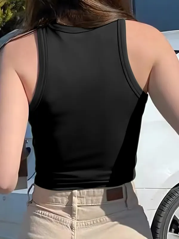 Women's Sleeveless Solid-Color Camisole With Minimalist Aesthetics Suitable for Daily Commuting and Everyday Wear. A Touch of — image 2