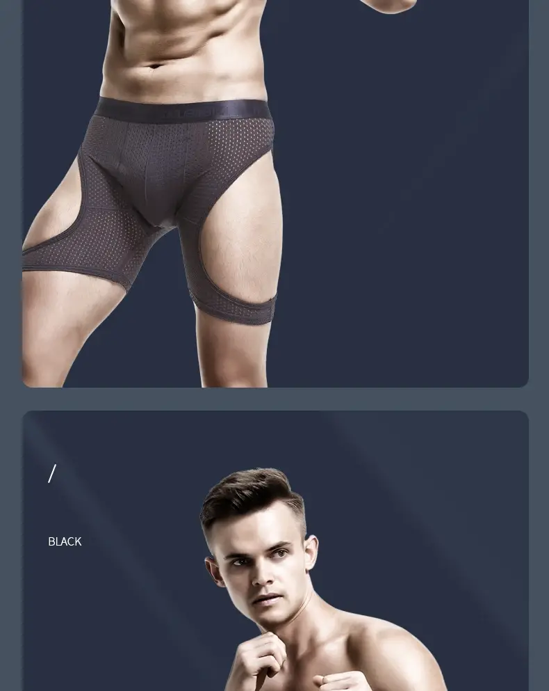 Sports Underwear Men's Fitness Ice Silk Thin Training Quick Drying Running Extended Anti-Wear Leg Non-Wearing Boxer Briefs — image 18