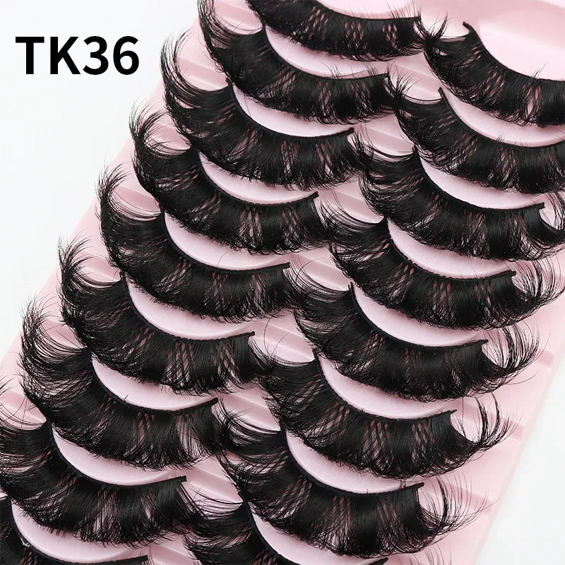 10 Pairs Russian DD Curl Bulk Fluffy Strip Lashes Natural Soft False Eyelashes Reusable Handmade Eye Lashes for Daily&Party — image 21