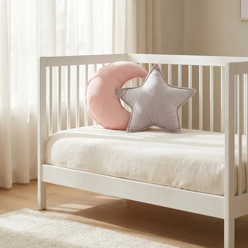 Oreillers lune et étoiles, 2 pièces, coussins décoratifs doux pour chambre de bébé, oreiller de décoration de berceau pour chambre à coucher et salon — image 4