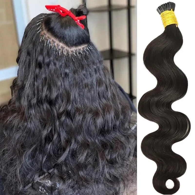 100g 4B 4C Afro Kinky Curly I Tip Human Hair Extensions For Women Brazilian Remy Hair 1g strand Easy Stick Micro LiIk I Tip Hair — image 8