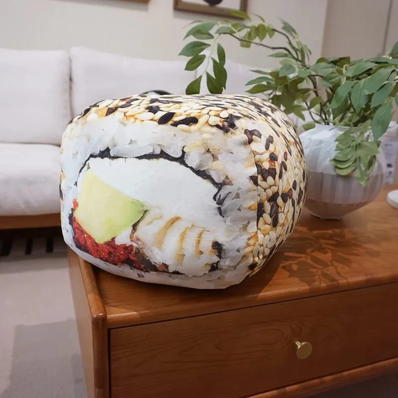 Kawaii Simulation Food Sushi Cake Plush Toys Stuffed Doll Pillow Cushion Cute Home Decoration for Kids Girls Adults Fun Gift