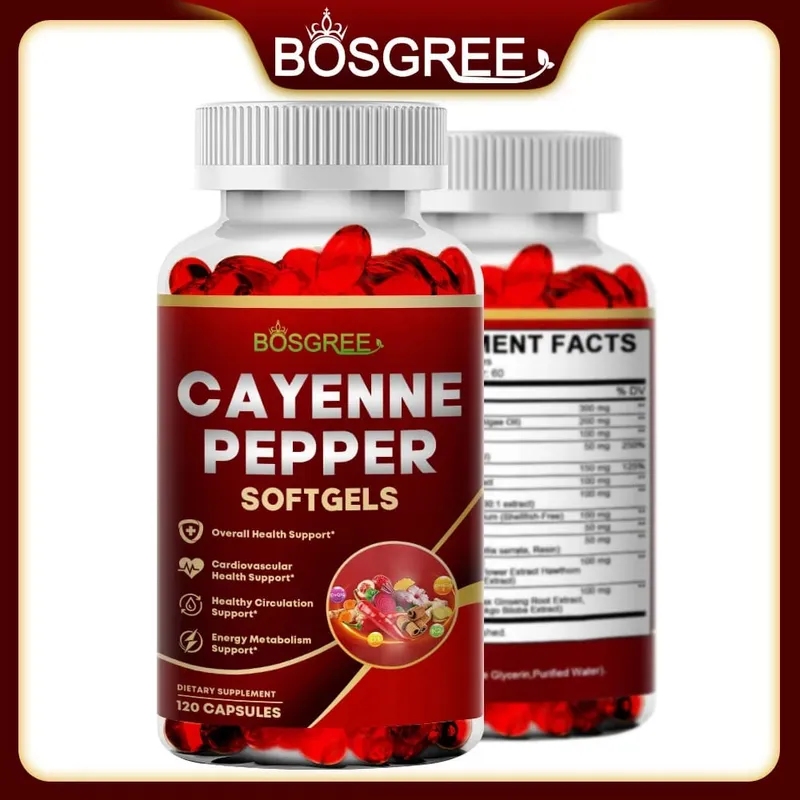 Cápsulas de pimienta de Cayena: apoya la salud cardiovascular, mejora la digestión y la circulación sanguínea, vitaminas D3 K2, suplemento herbario — image 2