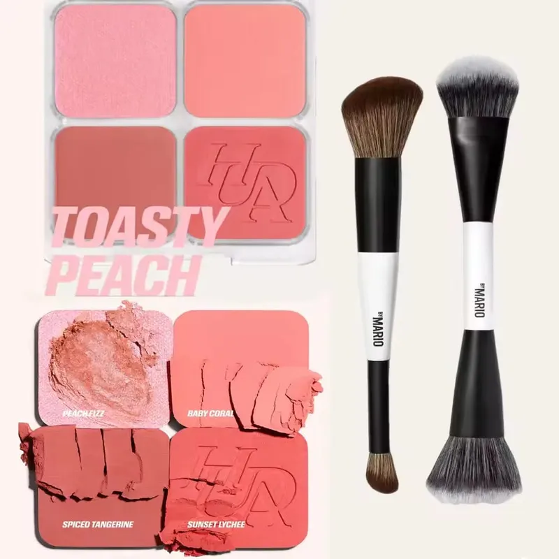 Mario Brush Set and 4-in-1 Glow Blush Blush Filter Flush Eye Check Blush Palette Matte Shimmer Long Lasting Women Daily Cosmetic — image 9